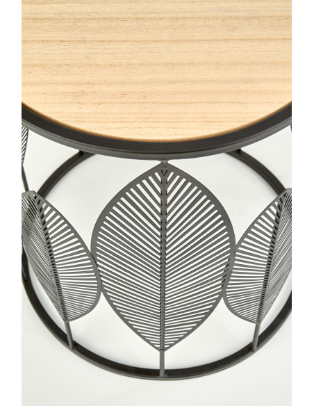 Zestaw 2 ław ANDRADE naturalny / czarny