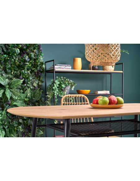 JACKSON Stół 160x90cm Dąb Złoty/Czarny - Ciepło Drewna i Nowoczesny Design