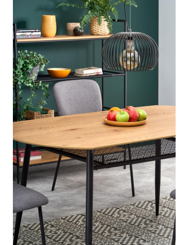 JACKSON Stół 160x90cm Dąb Złoty/Czarny - Ciepło Drewna i Nowoczesny Design