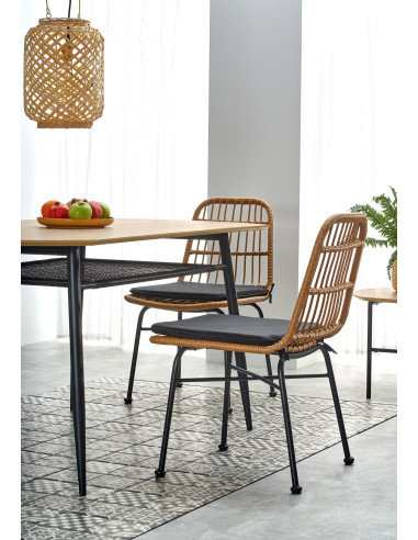 JACKSON Stół 160x90cm Dąb Złoty/Czarny - Ciepło Drewna i Nowoczesny Design