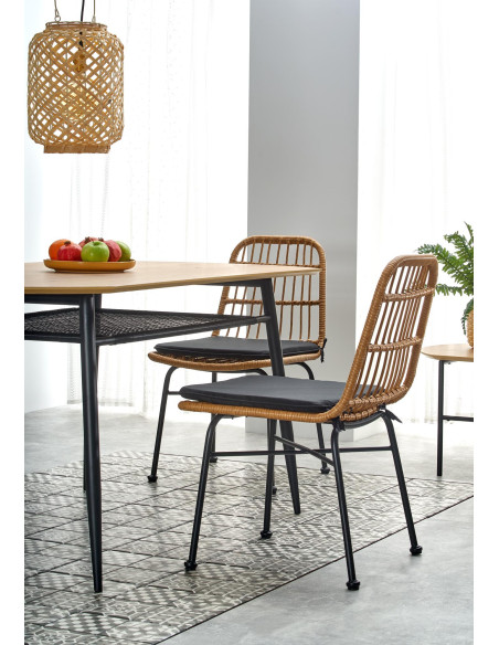 JACKSON Stół 160x90cm Dąb Złoty/Czarny - Ciepło Drewna i Nowoczesny Design