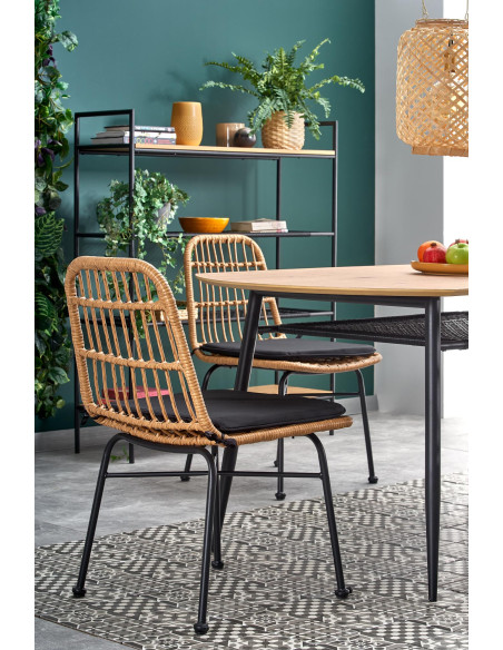 JACKSON Stół 160x90cm Dąb Złoty/Czarny - Ciepło Drewna i Nowoczesny Design