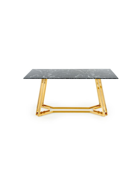 KONAMI Stół Czarny Marmur, Podstawa Złoty Połysk 160x90cm - Luksus i Blask