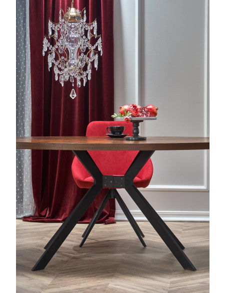 LOCARNO Owalny Stół 170x90cm Orzech/Czarny - Elegancja i Styl