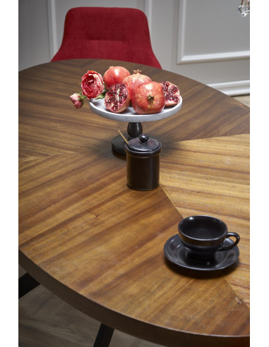 LOCARNO Owalny Stół 170x90cm Orzech/Czarny - Elegancja i Styl