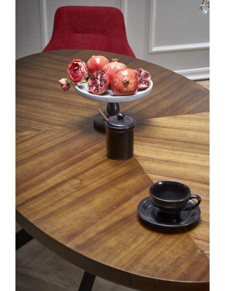 LOCARNO Owalny Stół 170x90cm Orzech/Czarny - Elegancja i Styl