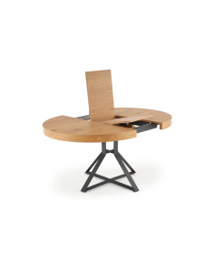 MERCY Okrągły Stół Rozkładany Fi120-160cm Dąb Złoty/Czarny - Funkcjonalny 2