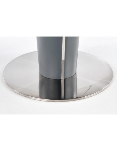 RICARDO Okrągły Stół Rozkładany 120-160cm Marmur/Stal Polerowana - Stylowy