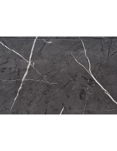 RICARDO Okrągły Stół Rozkładany 120-160cm Marmur/Stal Polerowana - Stylowy