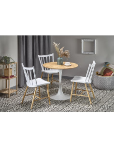 STING Okrągły Stół Fi80cm Naturalny/Noga Okrągła Biała - Drewno i Styl 2