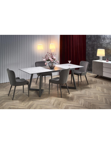 TIZIANO Stół Rozkładany 160-210cm Jasny Popiel/Ciemny Popiel - Subtelny