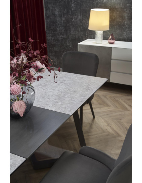 TIZIANO Stół Rozkładany 160-210cm Jasny Popiel/Ciemny Popiel - Subtelny