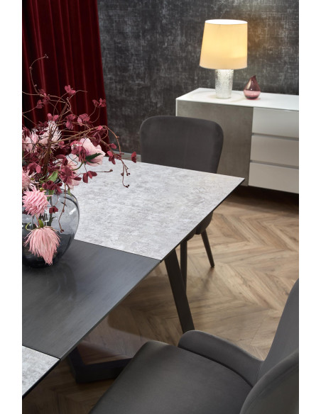 TIZIANO Stół Rozkładany 160-210cm Jasny Popiel/Ciemny Popiel - Subtelny