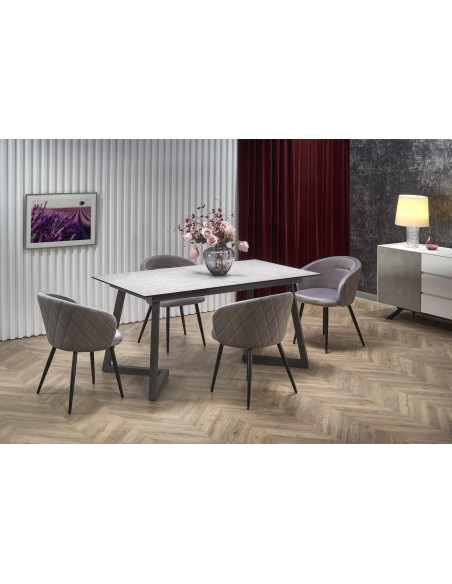 TIZIANO Stół Rozkładany 160-210cm Jasny Popiel/Ciemny Popiel - Subtelny