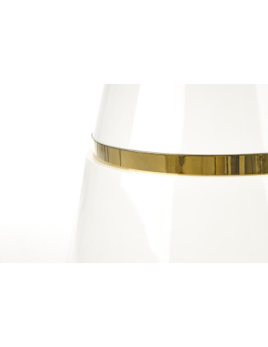 VEGAS Okrągły Stół Blat Biały, Noga Biała/Złota Fi120cm - Nowoczesny