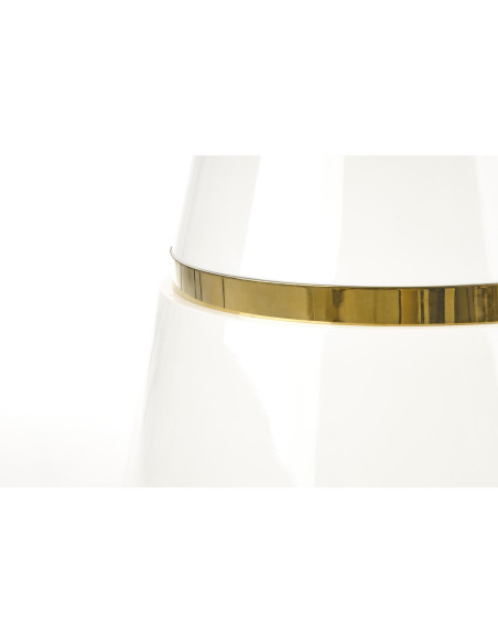 VEGAS Okrągły Stół Blat Biały, Noga Biała/Złota Fi120cm - Nowoczesny