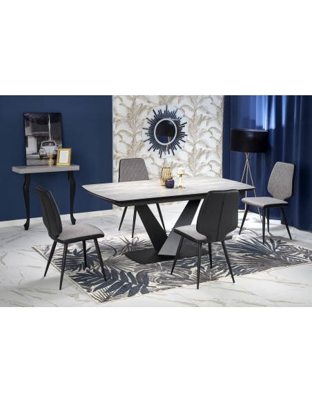 VINSTON Stół Rozkładany 180-230cm Ciemny Popiel/Czarny - Nowoczesna Wygoda