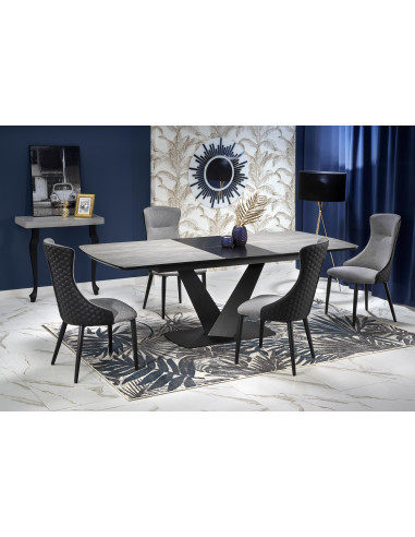 VINSTON Stół Rozkładany 180-230cm Ciemny Popiel/Czarny - Nowoczesna Wygoda