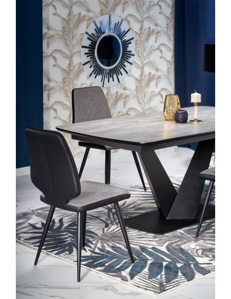 VINSTON Stół Rozkładany 180-230cm Ciemny Popiel/Czarny - Nowoczesna Wygoda