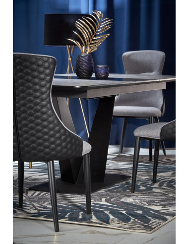 VINSTON Stół Rozkładany 180-230cm Ciemny Popiel/Czarny - Nowoczesna Wygoda