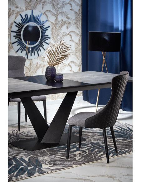 VINSTON Stół Rozkładany 180-230cm Ciemny Popiel/Czarny - Nowoczesna Wygoda