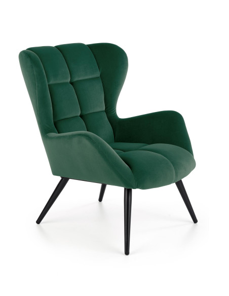 TYRION Fotel Wypoczynkowy USZAK C.zielony Velvet - Głębia Koloru i Wygoda