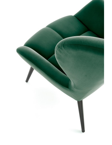 TYRION Fotel Wypoczynkowy USZAK C.zielony Velvet - Głębia Koloru i Wygoda