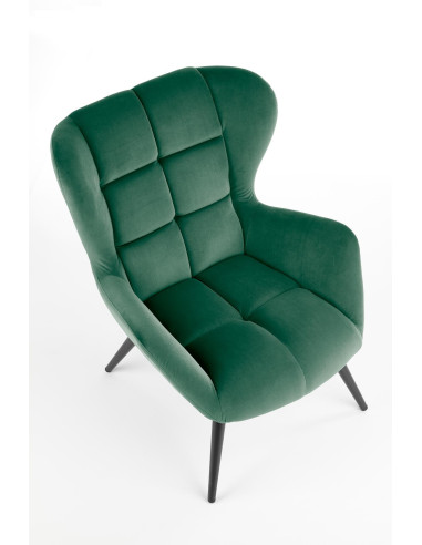 TYRION Fotel Wypoczynkowy USZAK C.zielony Velvet - Głębia Koloru i Wygoda