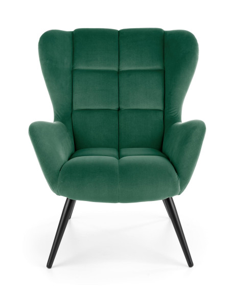 TYRION Fotel Wypoczynkowy USZAK C.zielony Velvet - Głębia Koloru i Wygoda