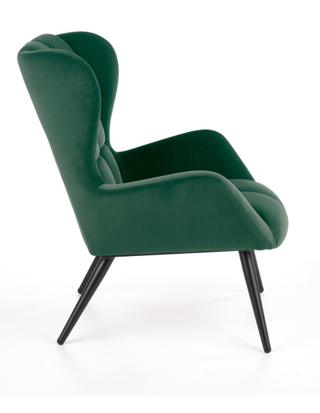 TYRION Fotel Wypoczynkowy USZAK C.zielony Velvet - Głębia Koloru i Wygoda