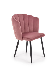 K386 Krzesło Velvet Różowe - Słodki Akcent i Wygoda - Oparcie Muszelkowe