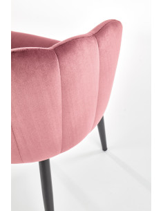 K386 Krzesło Velvet Różowe - Słodki Akcent i Wygoda - Oparcie Muszelkowe 2