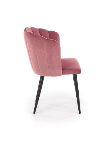 K386 Krzesło Velvet Różowe - Słodki Akcent i Wygoda - Oparcie Muszelkowe