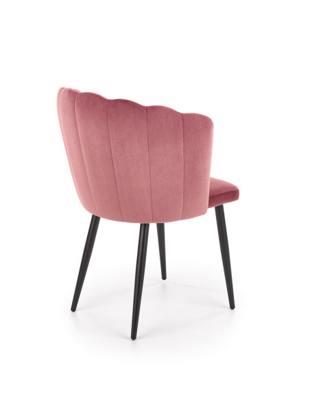 K386 Krzesło Velvet Różowe - Słodki Akcent i Wygoda - Oparcie Muszelkowe