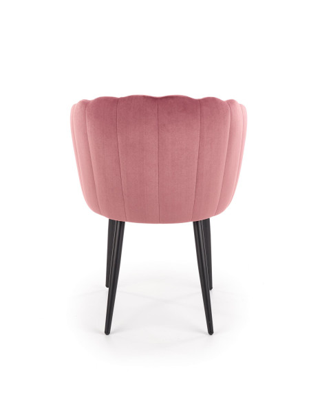 K386 Krzesło Velvet Różowe - Słodki Akcent i Wygoda - Oparcie Muszelkowe