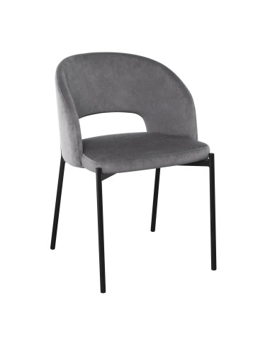 K455 Krzesło Velvet Popielate, Nogi Czarne - Subtelność i Wygoda