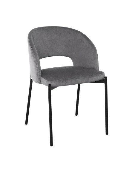 K455 Krzesło Velvet Popielate, Nogi Czarne - Subtelność i Wygoda