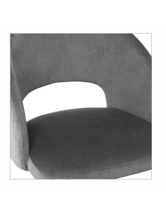 K455 Krzesło Velvet Popielate, Nogi Czarne - Subtelność i Wygoda 2