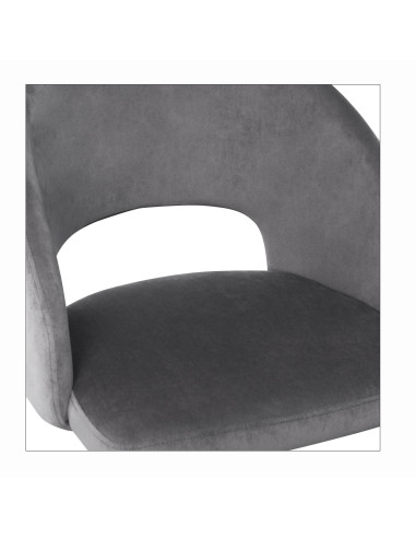 K455 Krzesło Velvet Popielate, Nogi Czarne - Subtelność i Wygoda