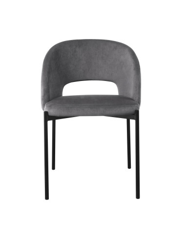 K455 Krzesło Velvet Popielate, Nogi Czarne - Subtelność i Wygoda