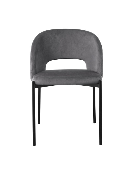 K455 Krzesło Velvet Popielate, Nogi Czarne - Subtelność i Wygoda