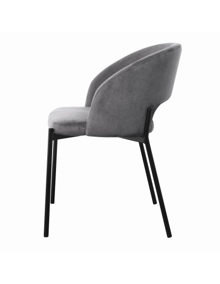 K455 Krzesło Velvet Popielate, Nogi Czarne - Subtelność i Wygoda