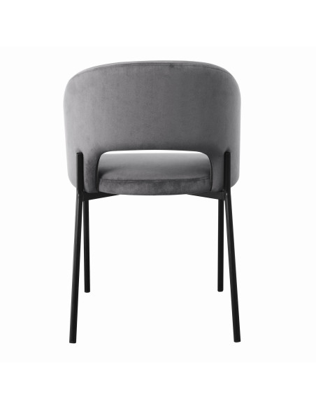 K455 Krzesło Velvet Popielate, Nogi Czarne - Subtelność i Wygoda