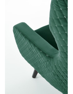 MARVEL Fotel Wypoczynkowy Uszak Pikowany Ciemnozielony 2