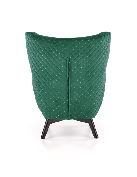 MARVEL Fotel Wypoczynkowy Uszak Pikowany Ciemnozielony