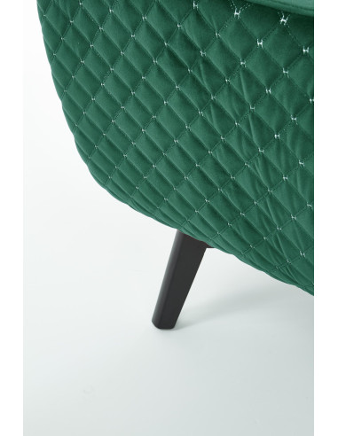 MARVEL Fotel Wypoczynkowy Uszak Pikowany Ciemnozielony