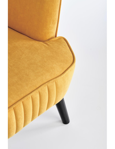 DELGADO Fotel Wypoczynkowy Velvet Musztardowy - Ciepły Akcent i Styl