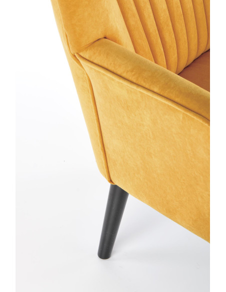 DELGADO Fotel Wypoczynkowy Velvet Musztardowy - Ciepły Akcent i Styl