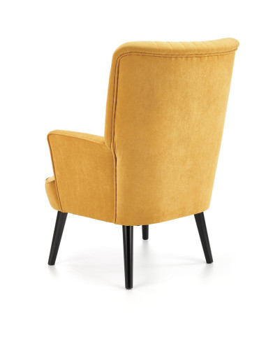 DELGADO Fotel Wypoczynkowy Velvet Musztardowy - Ciepły Akcent i Styl