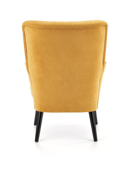 DELGADO Fotel Wypoczynkowy Velvet Musztardowy - Ciepły Akcent i Styl
